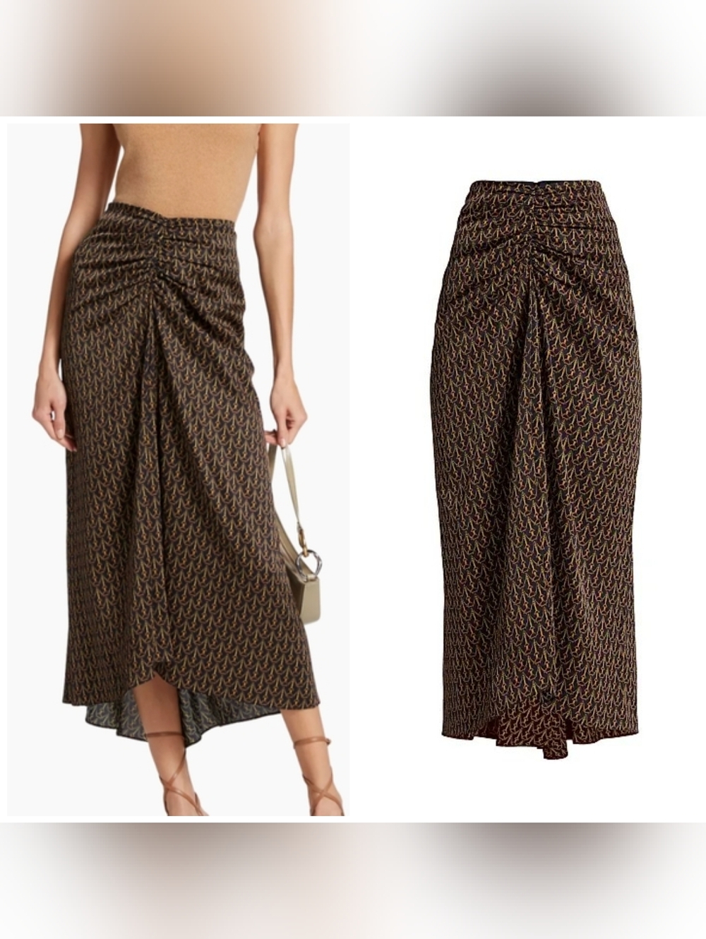 Veronica Beard Limani Gathered Midi Skirt, Size 2